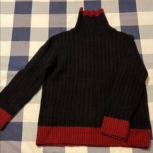 Black and Red Turtleneck Sweater